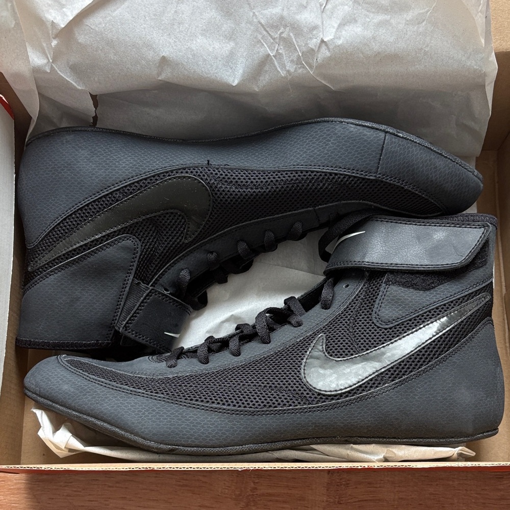 Nike Black Speedsweep VII High-Top Boxing/Wrestling Shoes men’s size 12 in box